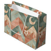 Rustic Maan Bloem Chevron Aards Patroon (7) Groot Cadeauzakje (Voorkant Gekanteld)