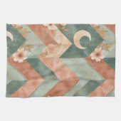 Rustic Maan Bloem Chevron Aards Patroon (7) Theedoek (Horizontaal)