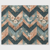 Rustic Maan Bloem Chevron Aards Patroon (8) Cadeaupapier (Vlak)