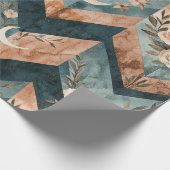 Rustic Maan Bloem Chevron Aards Patroon (8) Cadeaupapier (Hoek)