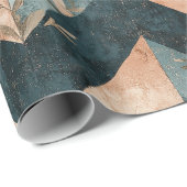 Rustic Maan Bloem Chevron Aards Patroon (8) Cadeaupapier (Rol Hoek)
