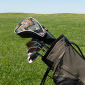 Rustic Maan Bloem Chevron Aards Patroon (8) Golfheadcover (Insitu)