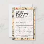 Rustic Macrame Boho Wedding Texture RSVP Kaartje (Voorkant)
