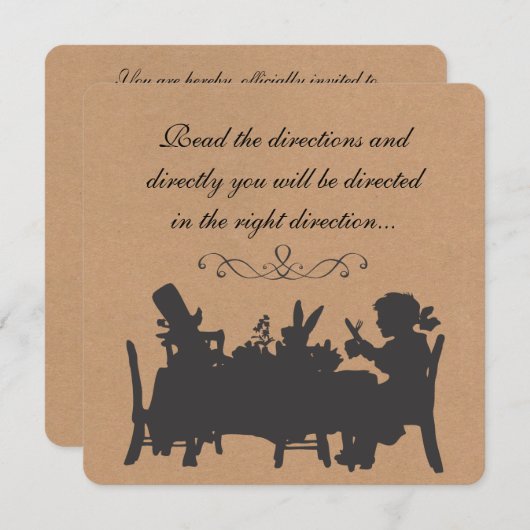  Rustic Mad Hatters Tea Party Birthday Kaart (Voorkant / Achterkant)