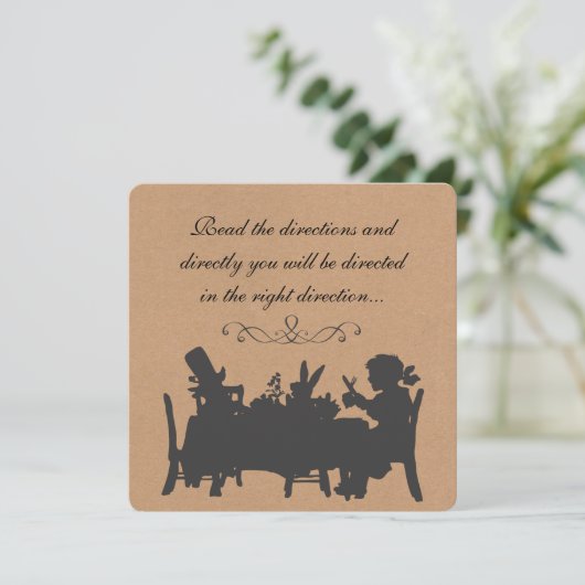  Rustic Mad Hatters Tea Party Birthday Kaart (Staand voorkant)