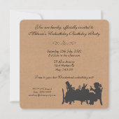 Rustic Mad Hatters Tea Party Birthday Kaart (Achterkant)