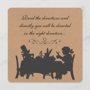 Rustic Mad Hatters Tea Party Birthday Kaart