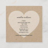 Rustic Made with Love Heart Kraft Social Media Vierkante Visitekaartje (Achterkant)