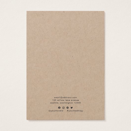 Rustic Made with Love Kraft Ketting Display Kaart (Achterkant)