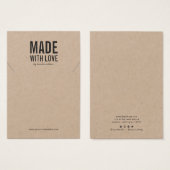 Rustic Made with Love Kraft Ketting Display Kaart (Voorkant /achterkant)