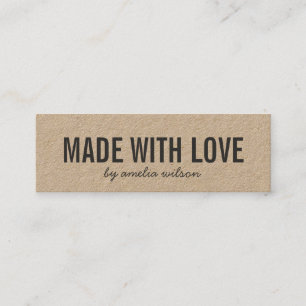 Rustic Made with Love Kraft Social Media Mini Visitekaartje