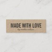 Rustic Made with Love Kraft Social Media Mini Visitekaartje (Voorkant)