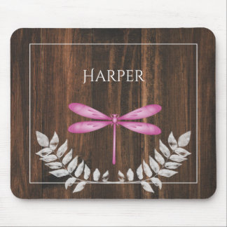Rustic Magenta Dragonfly Aangepaste Muismat