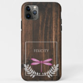 Rustic Magenta Dragonfly Hoesje-Mate iPhone Case (Achterkant)