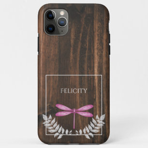 Rustic Magenta Dragonfly Hoesje-Mate iPhone Case