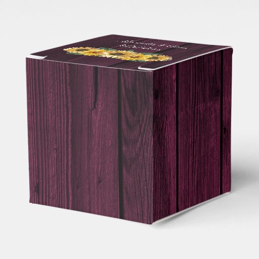 Rustic Magenta Sunflower Wedding Favor Box Bedankdoosjes (Voorkant Zijde)