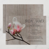 Rustic Magnolia Branch Bridal Shower Invitations Kaart (Voorkant / Achterkant)