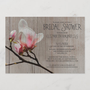Rustic Magnolia Branch Bridal Shower Invitations Kaart