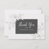 Rustic Magnolia Flowers Wedding Bedankkaart (Voorkant)