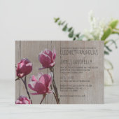 Rustic Magnolia Wedding Invitations Kaart (Staand voorkant)