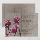 Rustic Magnolia Wedding Invitations Kaart (Voorkant / Achterkant)