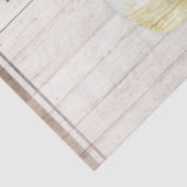 Rustic Magnolia White Floral Farmhouse Leaf Wood Tissuepapier (Detail)