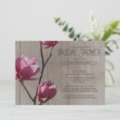 Rustic Magnolias Bridal Shower Invitations Kaart (Staand voorkant)