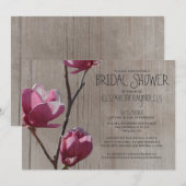Rustic Magnolias Bridal Shower Invitations Kaart (Voorkant / Achterkant)