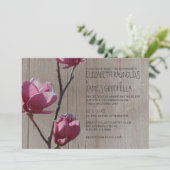 Rustic Magnolias Wedding Invitations Kaart (Staand voorkant)