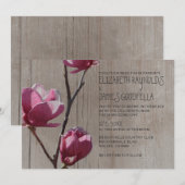 Rustic Magnolias Wedding Invitations Kaart (Voorkant / Achterkant)