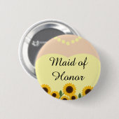 Rustic Maid of Honor Sunflower Wedding Pin Ronde Button 5,7 Cm (Voorkant /achterkant)
