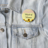 Rustic Maid of Honor Sunflower Wedding Pin Ronde Button 5,7 Cm (In situ)
