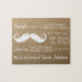 Rustic Maid of Honor Vraag Puzzle om zuster Legpuzzel (Horizontaal)