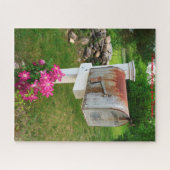Rustic Mail Box Vermont.Kerstgroet Legpuzzel (Horizontaal)