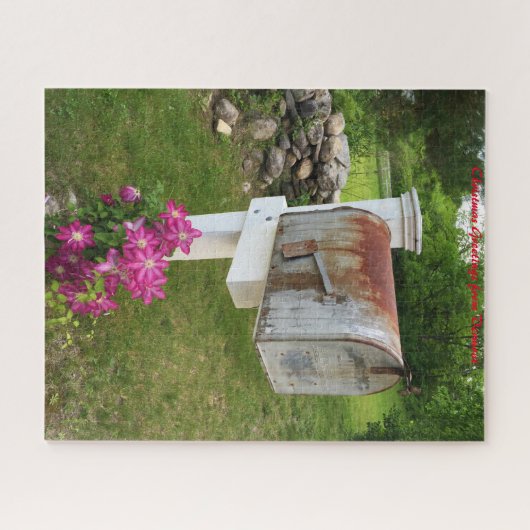 Rustic Mail Box Vermont.Kerstgroet Legpuzzel (Horizontaal)