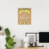 Rustic Main Squeeze Citroenen Bruiloftsborrel Poster (Thuiskantoor)