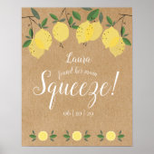 Rustic Main Squeeze Citroenen Bruiloftsborrel Poster (Voorkant)