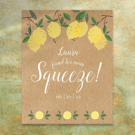 Rustic Main Squeeze Citroenen Bruiloftsborrel Poster