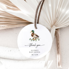 Rustic Mallard Duck Dank u Baby shower Bedankjes Labels