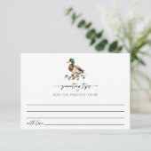 Rustic Mallard Duck Ouderschap Tips Informatiekaartje (Staand voorkant)