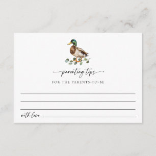 Rustic Mallard Duck Ouderschap Tips Informatiekaartje
