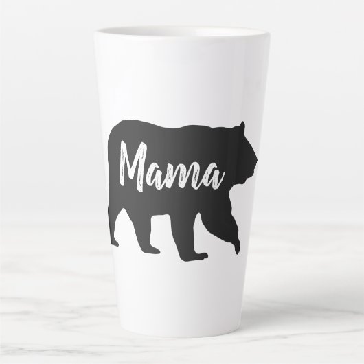 Rustic Mama Beer Black en White Latte Mok (Voorkant)