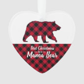 Rustic Mama Beer Red Buffalo Pset Foto Ornament (voorkant)