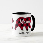 Rustic Mama Beer Red Buffalo Pset Monogram Naam Mok (Voorkant rechts)