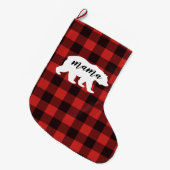 Rustic Mama Beer Red en Black Buffalo Pset Grote Kerstsok (Voorkant (Hangend))