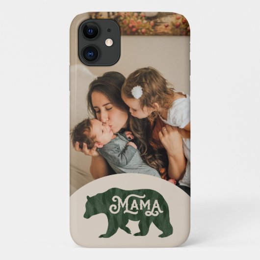 Rustic Mama Beer Silhouette Foto Case-Mate iPhone Case (Achterkant)