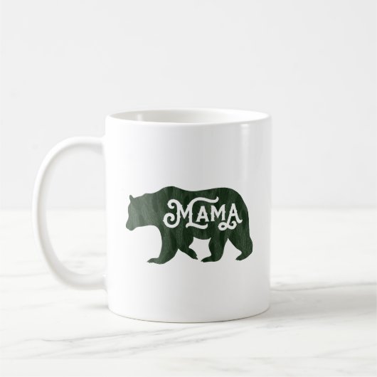 Rustic Mama Beer Silhouette Typografie Koffiemok (Links)