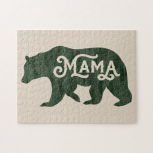 Rustic Mama Beer Silhouette Typografie Legpuzzel