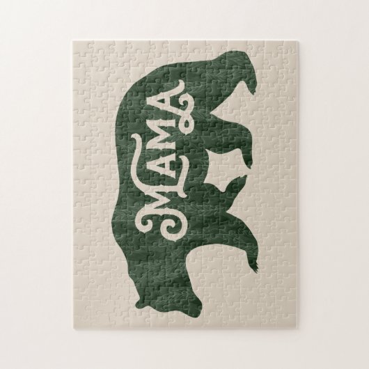 Rustic Mama Beer Silhouette Typografie Legpuzzel (Verticaal)