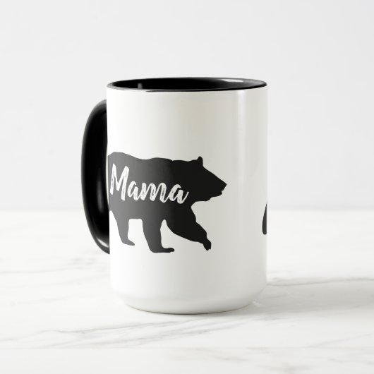 Rustic Mama Beer Simple Black en White Coffee Mok (Voorkant links)